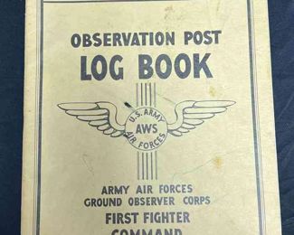 Army air forces ground observer corps observations post log book.