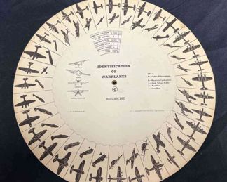 1942 Dated Civil Defense Warplane Identification Disk