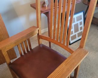 One of the dining room chairs that go with the table