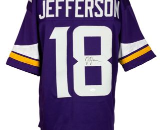 Justin Jefferson Signed Minnesota Vikings Pro Style Purple Jersey; JSA Authenticated
Justin Jefferson Signed Minnesota Vikings Riddell SpeedFlex Mini Helmet; Beckett Authenticated
Alexander Mattison Signed Minnesota Vikings Riddell SpeedFlex Mini Helmet; Minnesota Vikings COA
Justin Jefferson Signed Minnesota Vikings Pro Style Purple Jersey; JSA Authenticated
RARE EXCLUSIVE!! Randy Moss Signed Custom Hydro Dipped "Straight Cash Homie" Authentic Full-Sized Riddell SpeedFlex Helmet #2/3 - Custom EVERYTHING!
Cris Carter Signed Minnesota Vikings Pro Style Jersey (Schwartz)
Cris Carter Signed Full-Sized NFL Football; Schwartz Authenticated
Cris Carter Signed Vikings Flash Alternate Speed Mini Helmet; Schwartz Authenticated
Adrian Peterson Signed Custom Hydro Dipped Inscribed "28" Authentic Full-Sized Schutt F7 Helmet with Visor & Details; Beckett Authenticated
Adrian Peterson Signed Full-Sized NFL Football; Beckett Authenticated
Adrian Peterson Signed Limited Edition Minnesota Vikings Pro S