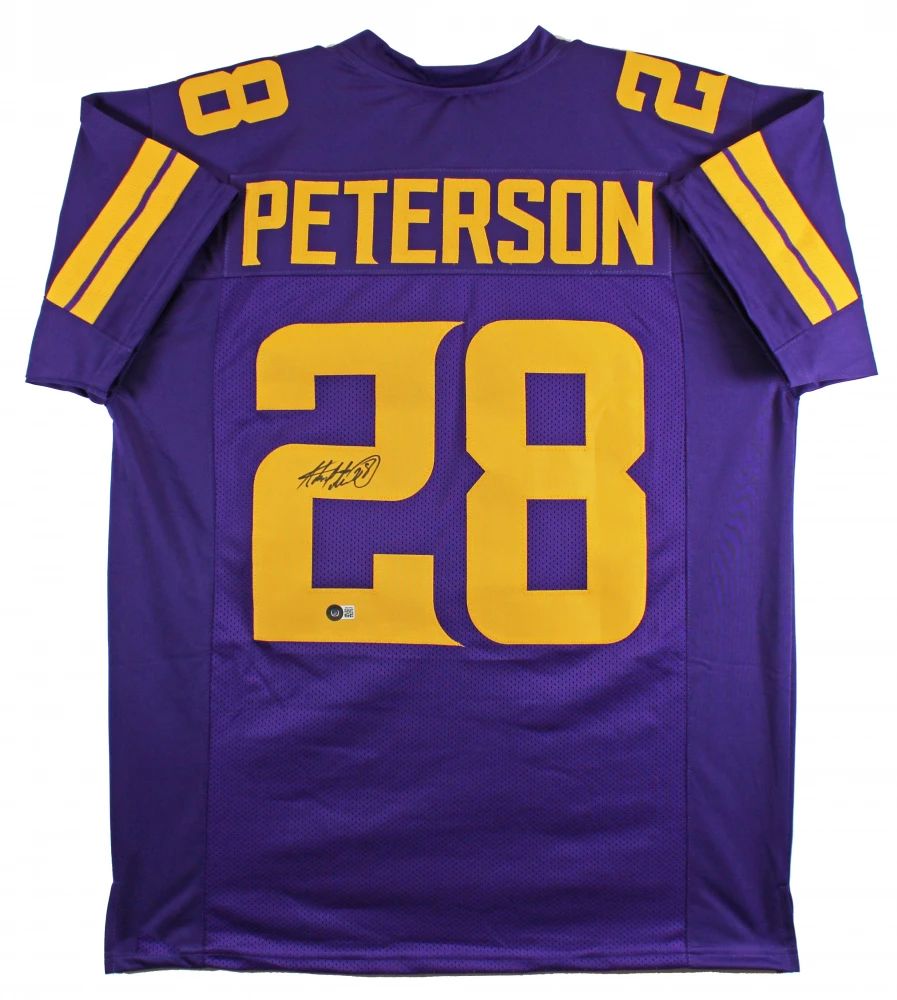 VERY RARE!! ADRIAN PETERSON GAME USED AUTOGRAPHED SIGNED VIKINGS JERSEY COA