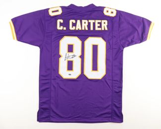 Justin Jefferson Signed Minnesota Vikings Pro Style Purple Jersey; JSA Authenticated
Justin Jefferson Signed Minnesota Vikings Riddell SpeedFlex Mini Helmet; Beckett Authenticated
Alexander Mattison Signed Minnesota Vikings Riddell SpeedFlex Mini Helmet; Minnesota Vikings COA
Justin Jefferson Signed Minnesota Vikings Pro Style Purple Jersey; JSA Authenticated
RARE EXCLUSIVE!! Randy Moss Signed Custom Hydro Dipped "Straight Cash Homie" Authentic Full-Sized Riddell SpeedFlex Helmet #2/3 - Custom EVERYTHING!
Cris Carter Signed Minnesota Vikings Pro Style Jersey (Schwartz)
Cris Carter Signed Full-Sized NFL Football; Schwartz Authenticated
Cris Carter Signed Vikings Flash Alternate Speed Mini Helmet; Schwartz Authenticated
Adrian Peterson Signed Custom Hydro Dipped Inscribed "28" Authentic Full-Sized Schutt F7 Helmet with Visor & Details; Beckett Authenticated
Adrian Peterson Signed Full-Sized NFL Football; Beckett Authenticated
Adrian Peterson Signed Limited Edition Minnesota Vikings Pro S