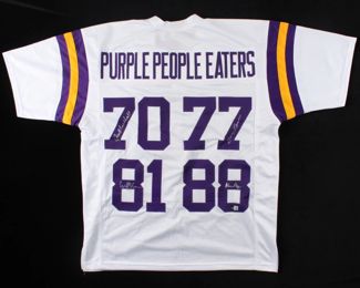 Justin Jefferson Signed Minnesota Vikings Pro Style Purple Jersey; JSA Authenticated
Justin Jefferson Signed Minnesota Vikings Riddell SpeedFlex Mini Helmet; Beckett Authenticated
Alexander Mattison Signed Minnesota Vikings Riddell SpeedFlex Mini Helmet; Minnesota Vikings COA
Justin Jefferson Signed Minnesota Vikings Pro Style Purple Jersey; JSA Authenticated
RARE EXCLUSIVE!! Randy Moss Signed Custom Hydro Dipped "Straight Cash Homie" Authentic Full-Sized Riddell SpeedFlex Helmet #2/3 - Custom EVERYTHING!
Cris Carter Signed Minnesota Vikings Pro Style Jersey (Schwartz)
Cris Carter Signed Full-Sized NFL Football; Schwartz Authenticated
Cris Carter Signed Vikings Flash Alternate Speed Mini Helmet; Schwartz Authenticated
Adrian Peterson Signed Custom Hydro Dipped Inscribed "28" Authentic Full-Sized Schutt F7 Helmet with Visor & Details; Beckett Authenticated
Adrian Peterson Signed Full-Sized NFL Football; Beckett Authenticated
Adrian Peterson Signed Limited Edition Minnesota Vikings Pro S