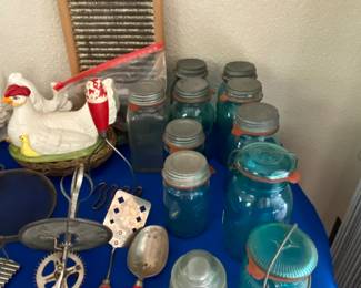 Blue canning jars