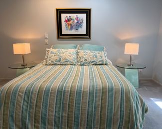 Queen Bed with Temperpedic mattress  topper.