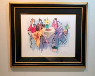 Blissful  Moments by Tarkay. Seriolithograph on woven paper. Signed in the plate