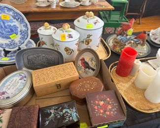 wood boxes and battery operated candles