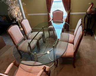 Glass top dining table and chairs 