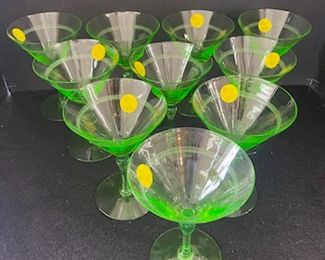 Vaseline Wine Glasses