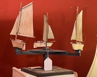 Vintage weathervane with ships