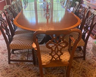 BAKER DINING ROOM WITH 12 CHAIRS(2 ARM AND 10 ARM CHAIRS)