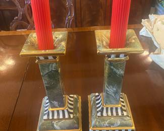 MACKENZIE CHILDS CANDLESTICKS