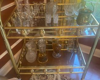 BRASS BAR CART