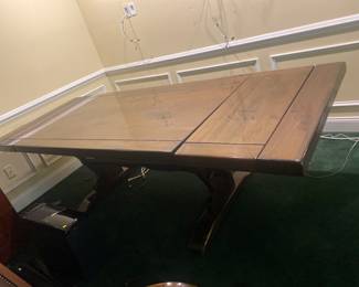 SOLID PINE TRESTLE TABLE W/LEAVES