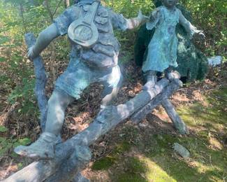 LIFESIZE BRONZE OUTDOOR SCULPTURE IN THE STYLE OF JANE DEDECKER!