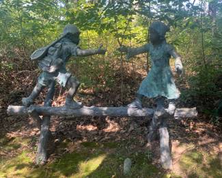 LIFESIZE BRONZE OUTDOOR SCULPTURE IN THE STYLE OF JANE DEDECKER