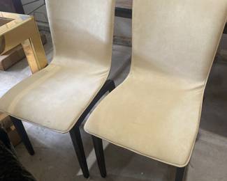  LIGNET ROSET TABLE AND 4 SUEDE CHAIRS