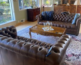 PAIR OF STUNNING HANCOCK & MOORE CHESTERFIELD SOFAS!