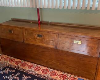 HENREDON CAMPAIGN CHEST-PART OF ORIGINAL BEDFRAME HEADBOARD