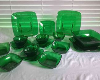 Vintage Forest Green Dinner Set