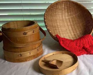 Vintage Sugar Bucket Basket