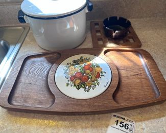 Vintage Enamelware Pan, Cheese Board 