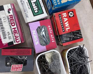 Nails, hardware, fasteners 