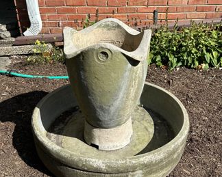 Fish Themed Concrete Water Fountain