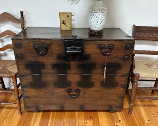 Vintage Wood Travel Trunk