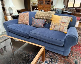 Smithe Craft Blue Upholstered Sofa 