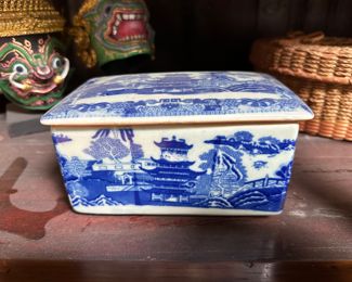 Blue Asian Porcelain Box 