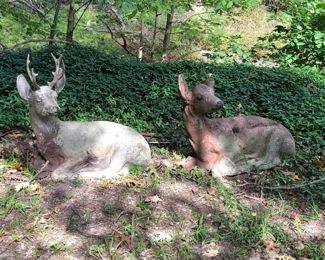 2 of three cement deer