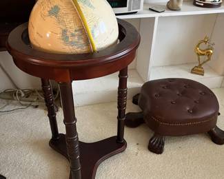 Turtle footrest and beautiful globe