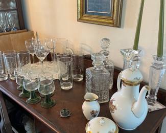 Loads of beautiful china and crystal, 