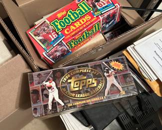Sealed boxes of Topps trading cards