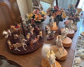 Vintage Franklin Mint Animal Carousel and Bradley's Musical Carousels