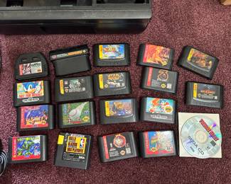 Sega Genesis Games:
- Pete Sampras Tennis 
- Sonic & Knuckles 
- After Burner 32x
- The Lion King
- Virtua Racing 32x
- Sonic The Hedgehog 
- NFL Quarterback Club 32x
- Star Wars Arcade 32x
- Mortal Kombat 3
- Mortal Kombat 2 32x
- Aladdin
- R.B.I. Baseball ’93
- Motocross Championship 32x
- Sonic The Hedgehog 2 
- Vectorman 
- Bulls vs. Blazers and the NBA Playoffs
- NBA Jam Tournament Edition
- Mighty Morphin’ Power Rangers
Sega CD:
- Tomcat Alley
