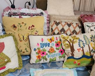 Vintage hand-sewn pillows