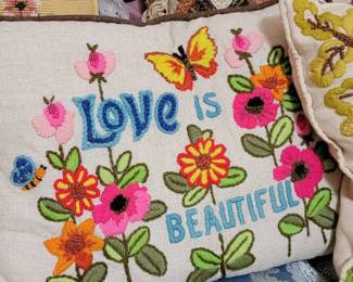 Vintage hand-sewn pillows