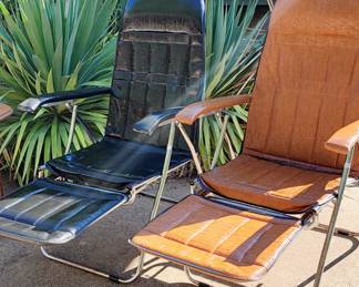 FABULOUS FIND!!!
Vintage MCM Maule Marga reclining Airstream camping folding chairs.