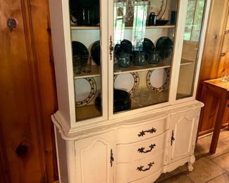 Painted mahogany china cabinet
