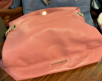 Michael Kors purse, black, pink, light blue
