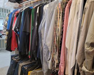 Massive closets FULL of mens & ladies clothing, shoes, boots, belts, s