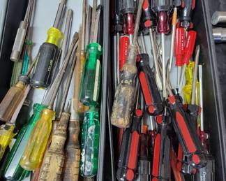 Various handtools, screwdrivers, etc