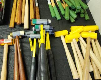 LOTS of hammers and wood mallets
