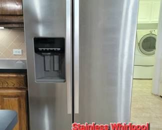 STAINLESS Whirlpool side by side refrigerator