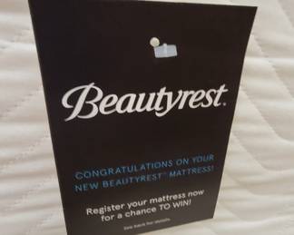 Immaculately clean KING SIZE Beauty Rest bed with white iron frame