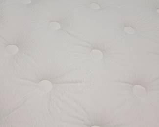 Immaculately clean KING SIZE Beauty Rest bed with white iron frame