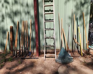Yard Tools - Shovels - Rakes - Extension Ladder 