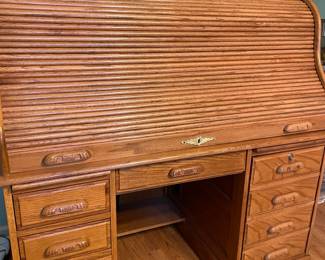 Oak roll top desk